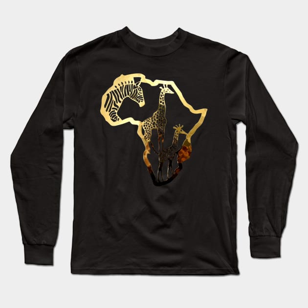 Africa gold Long Sleeve T-Shirt by NerdsbyLeo